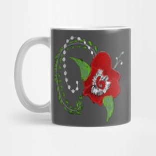 Red rose and green branches Mug